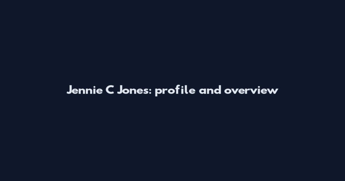 Jennie C Jones: profile and overview