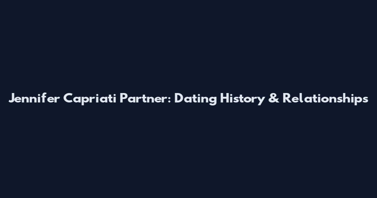 Jennifer Capriati Partner: Dating History & Relationships