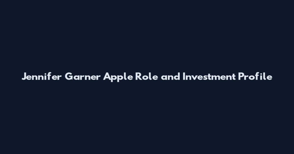 Jennifer Garner Apple Role and Investment Profile