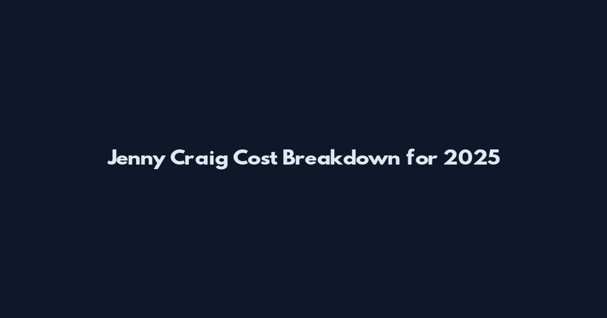 Jenny Craig Cost Breakdown for 2025