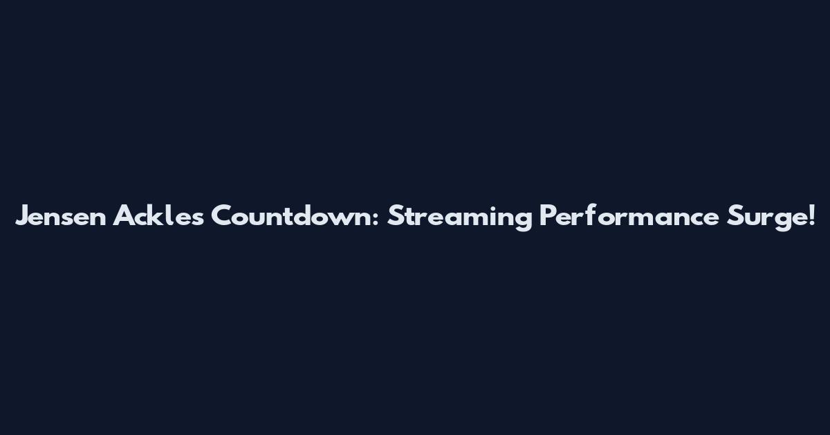 Jensen Ackles Countdown: Streaming Performance Surge!