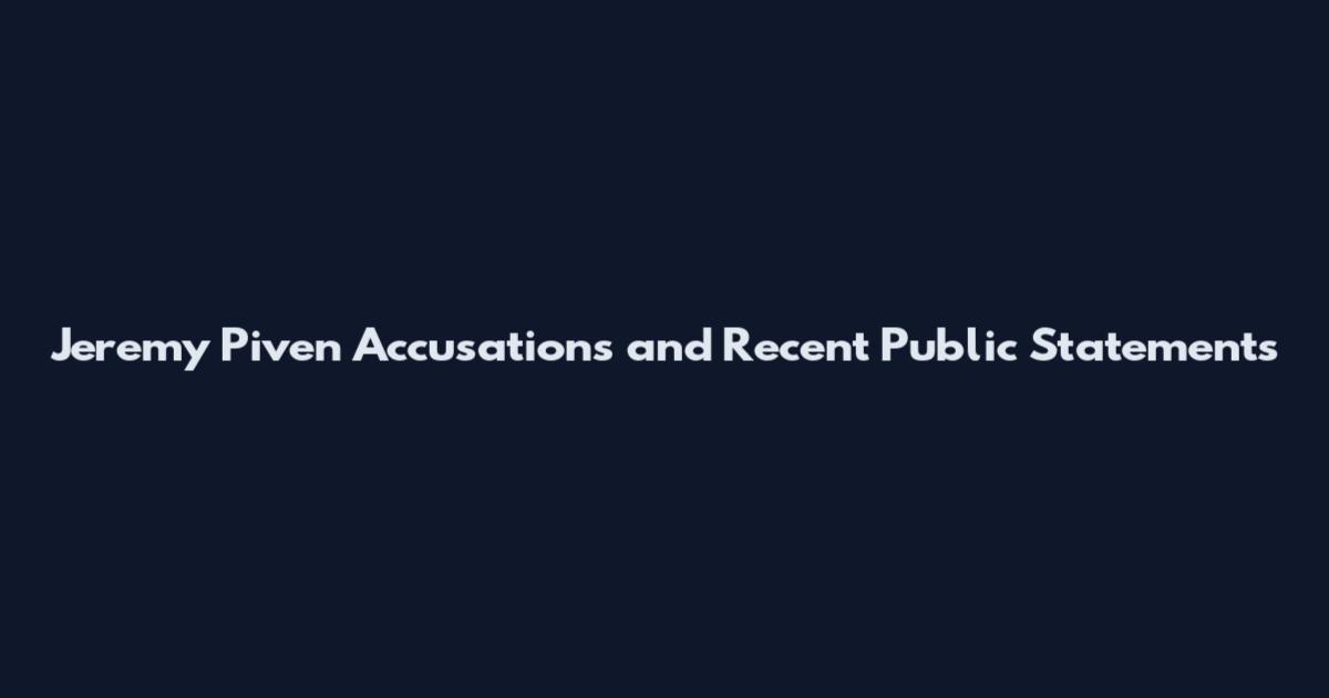 Jeremy Piven Accusations and Recent Public Statements