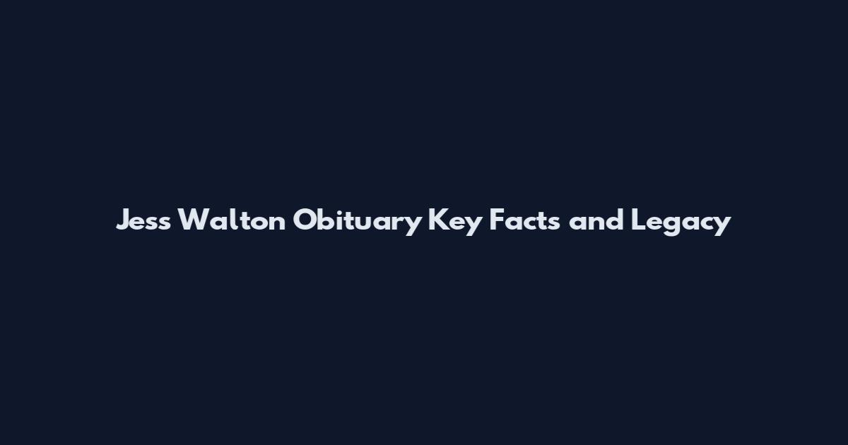 Jess Walton Obituary Key Facts and Legacy