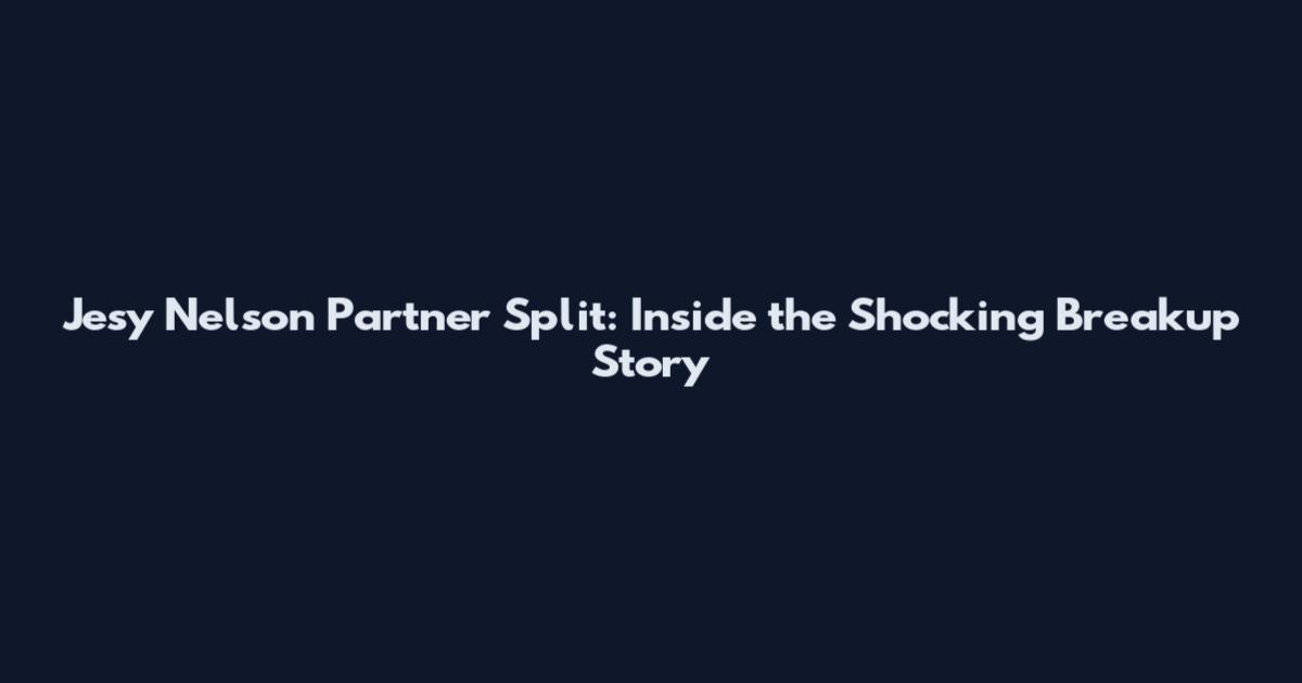 Jesy Nelson Partner Split: Inside the Shocking Breakup Story