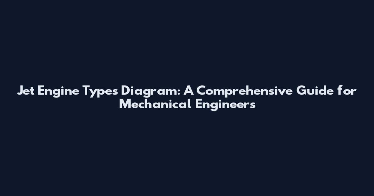 Jet Engine Types Diagram: A Comprehensive Guide for Mechanical Engineers