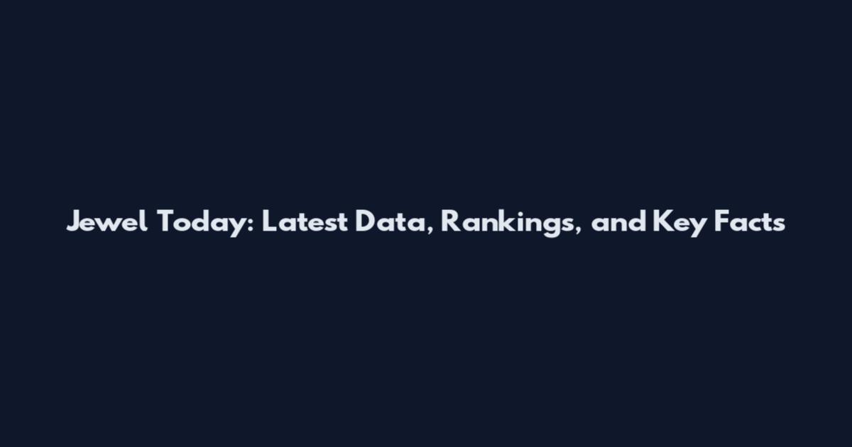 Jewel Today: Latest Data, Rankings, and Key Facts