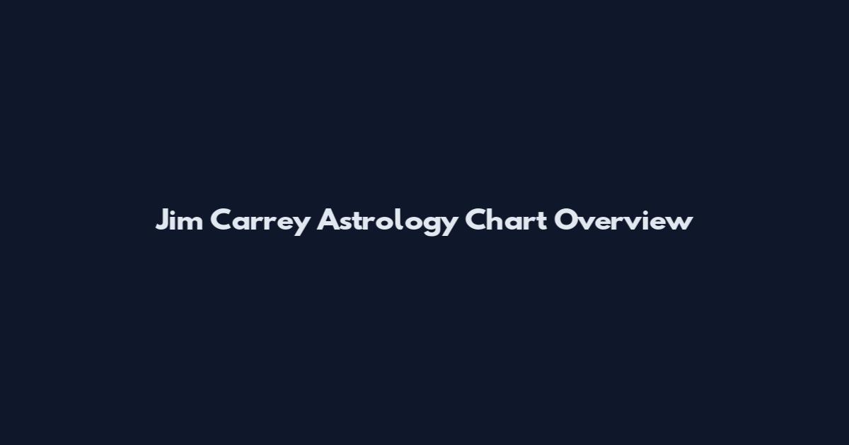 Jim Carrey Astrology Chart Overview