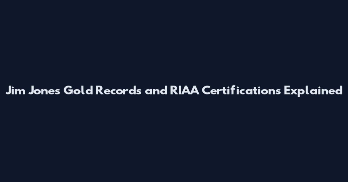 Jim Jones Gold Records and RIAA Certifications Explained