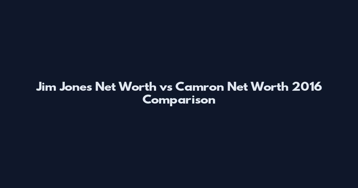 Jim Jones Net Worth vs Camron Net Worth 2016 Comparison