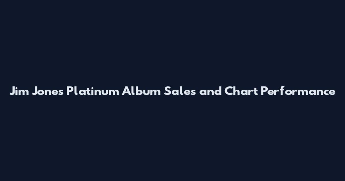 Jim Jones Platinum Album Sales and Chart Performance