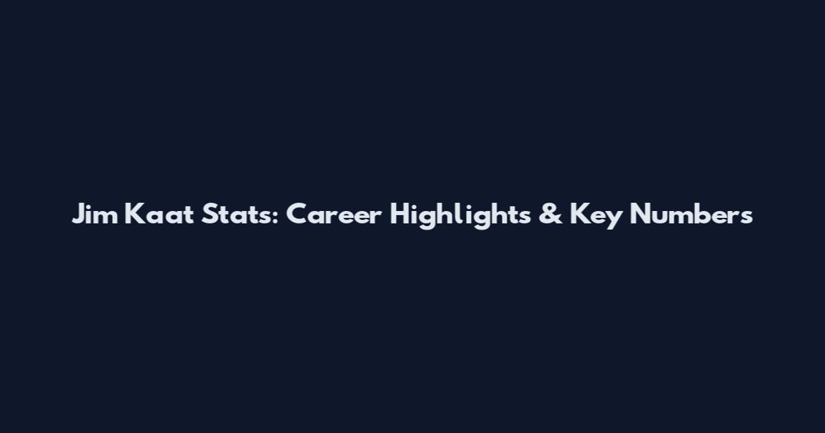 Jim Kaat Stats: Career Highlights & Key Numbers