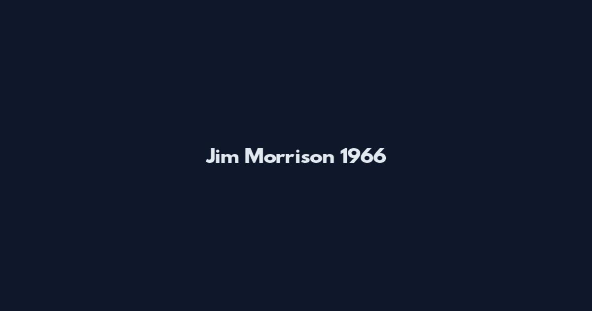 Jim Morrison 1966