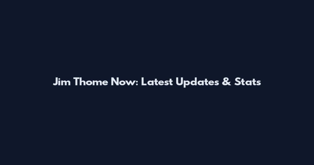 Jim Thome Now: Latest Updates & Stats