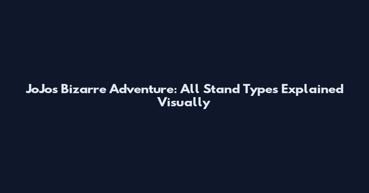 JoJo's Bizarre Adventure: All Stand Types Explained Visually
