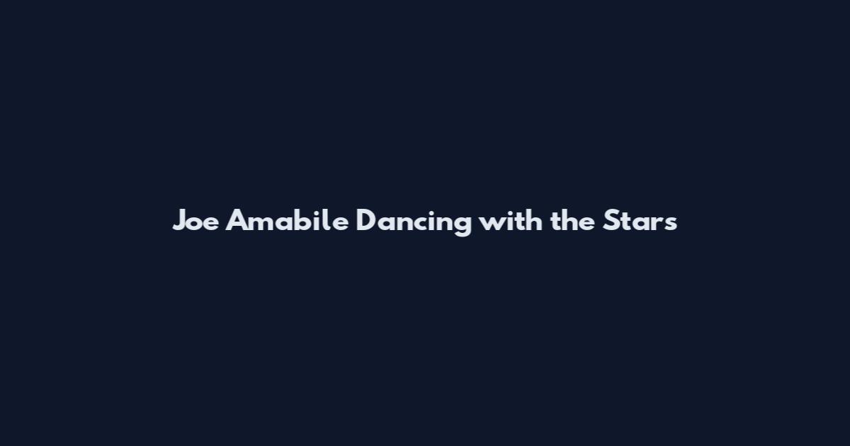 Joe Amabile Dancing with the Stars