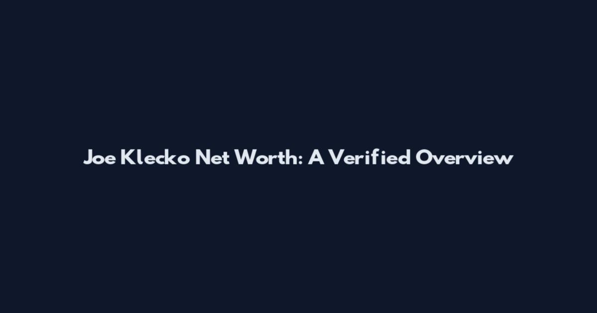 Joe Klecko Net Worth: A Verified Overview