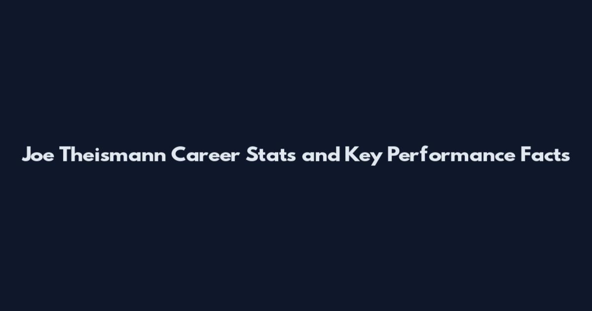 Joe Theismann Career Stats and Key Performance Facts