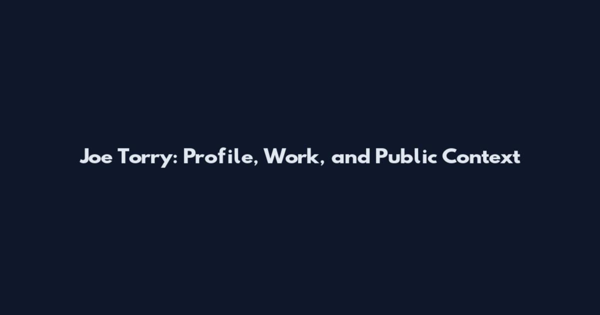 Joe Torry: Profile, Work, and Public Context