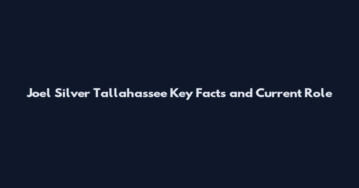 Joel Silver Tallahassee Key Facts and Current Role