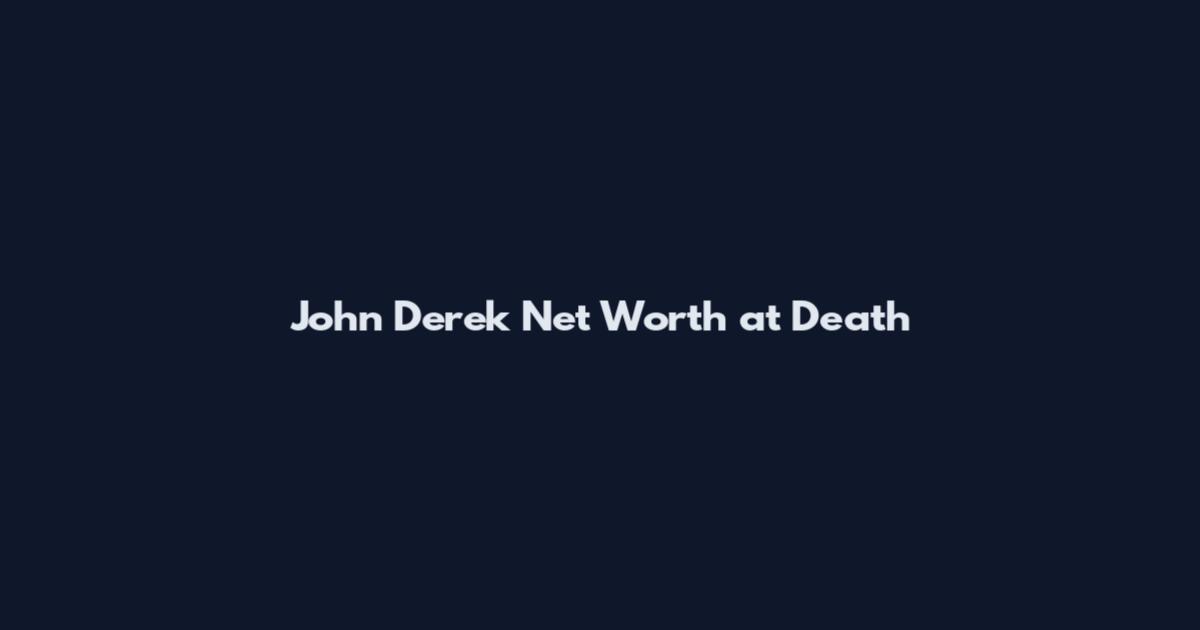 John Derek Net Worth at Death