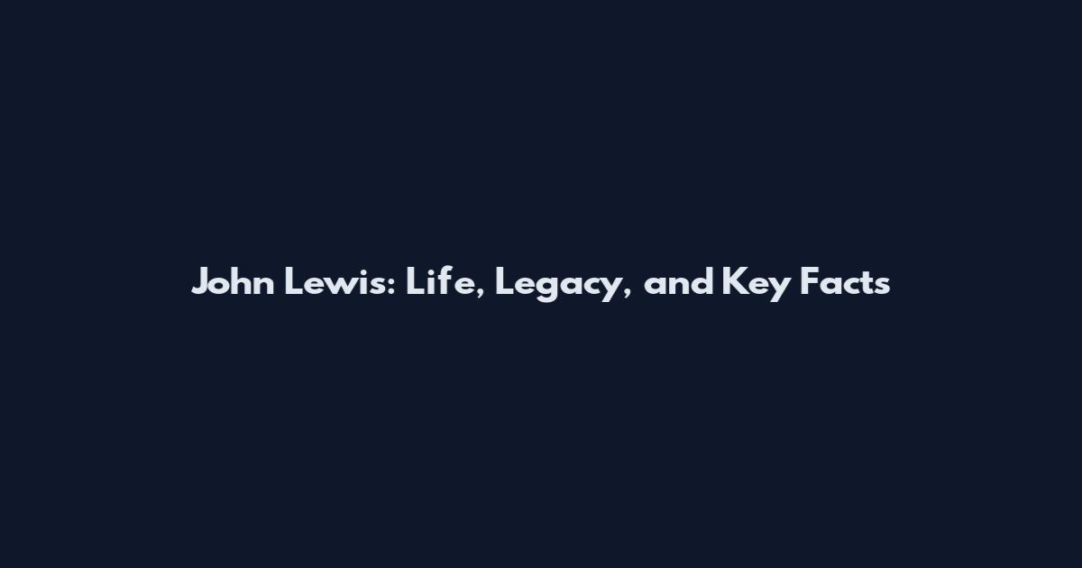 John Lewis: Life, Legacy, and Key Facts