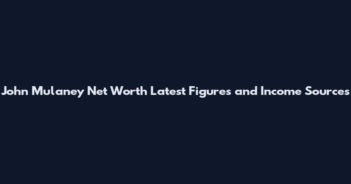 John Mulaney Net Worth Latest Figures and Income Sources