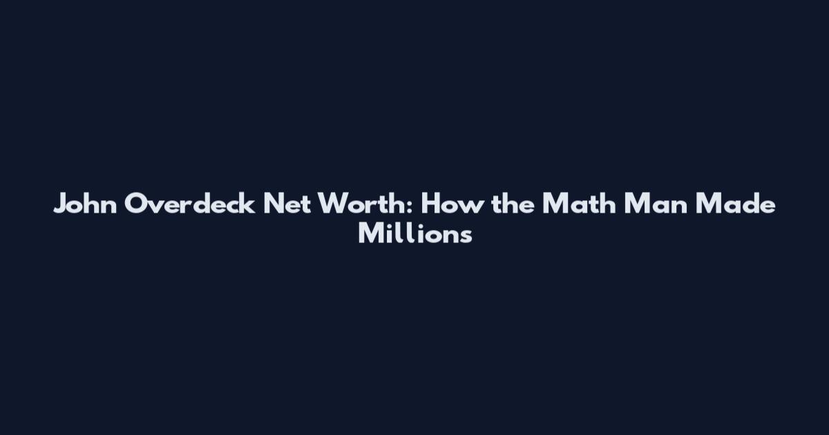 John Overdeck Net Worth: How the Math Man Made Millions