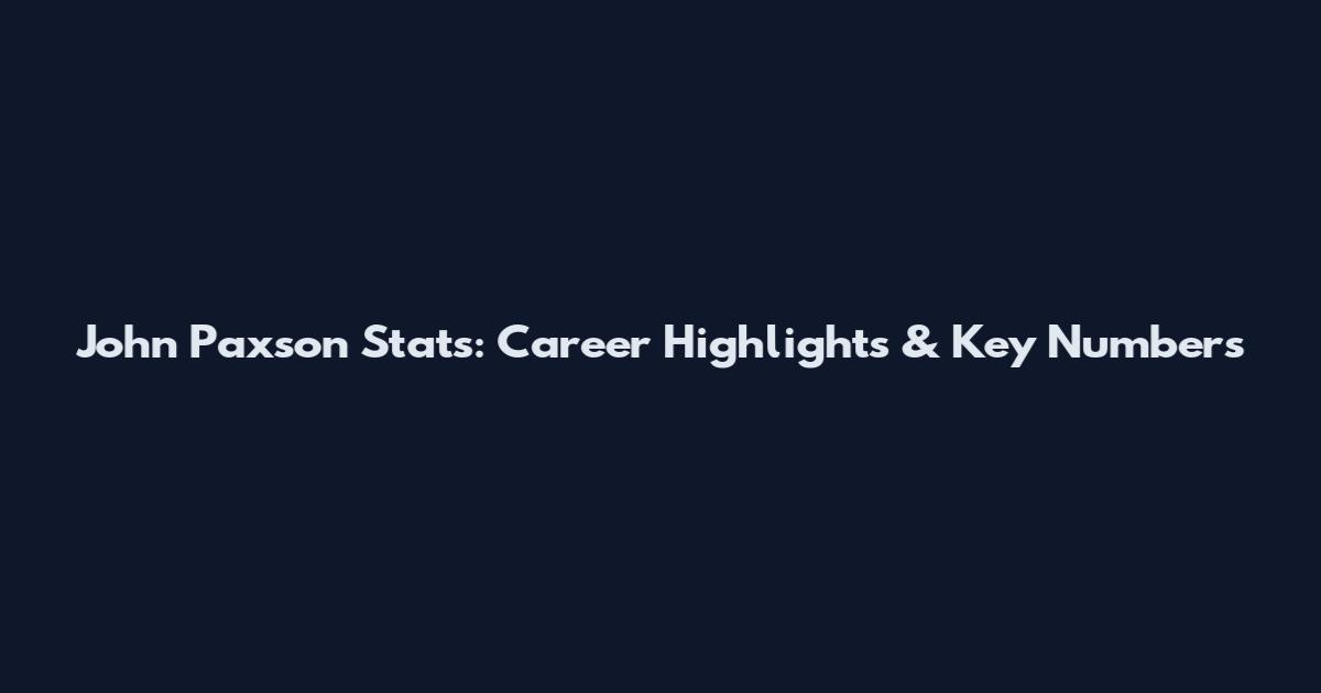 John Paxson Stats: Career Highlights & Key Numbers