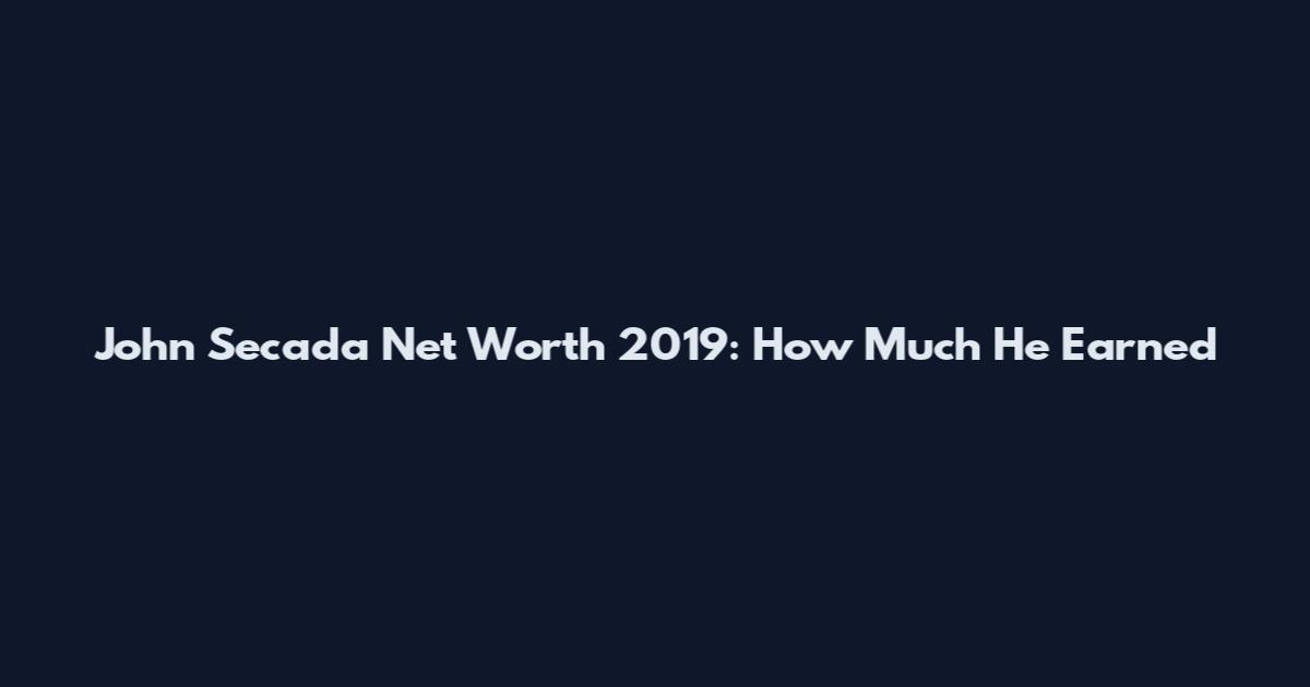 John Secada Net Worth 2019: How Much He Earned