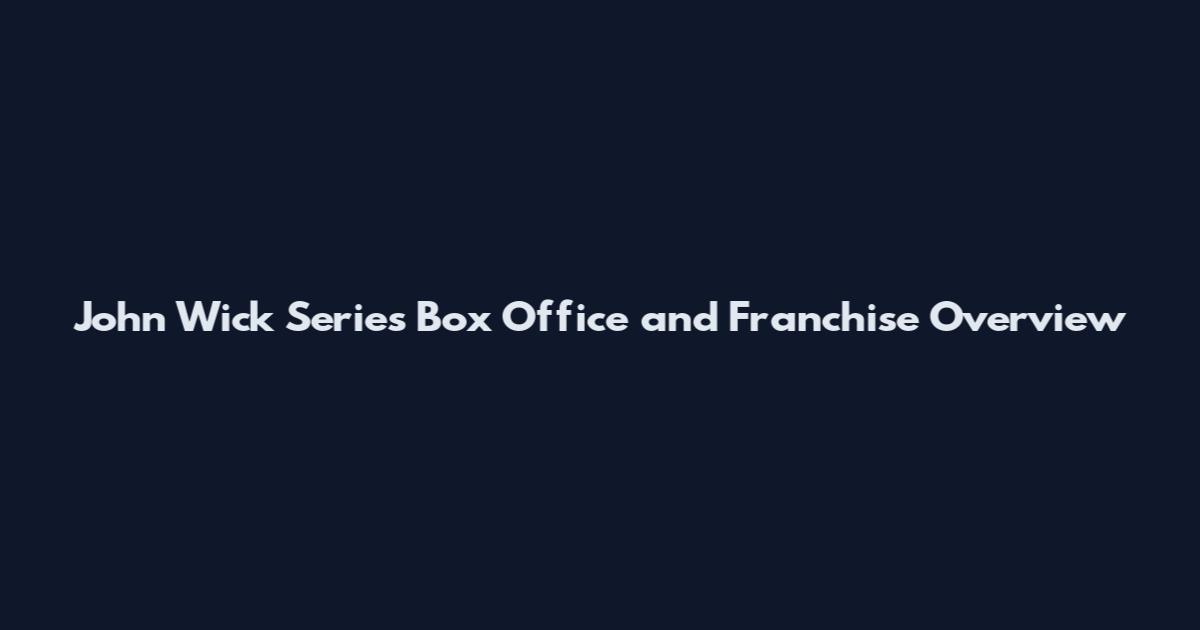 John Wick Series Box Office and Franchise Overview