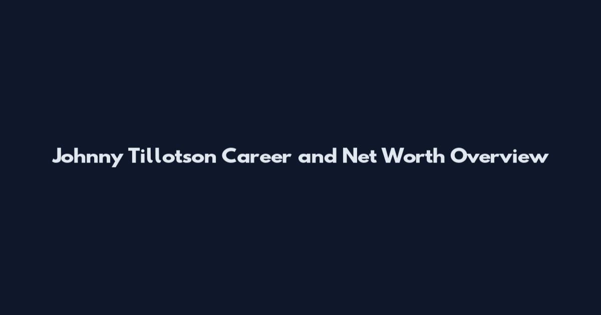 Johnny Tillotson Career and Net Worth Overview