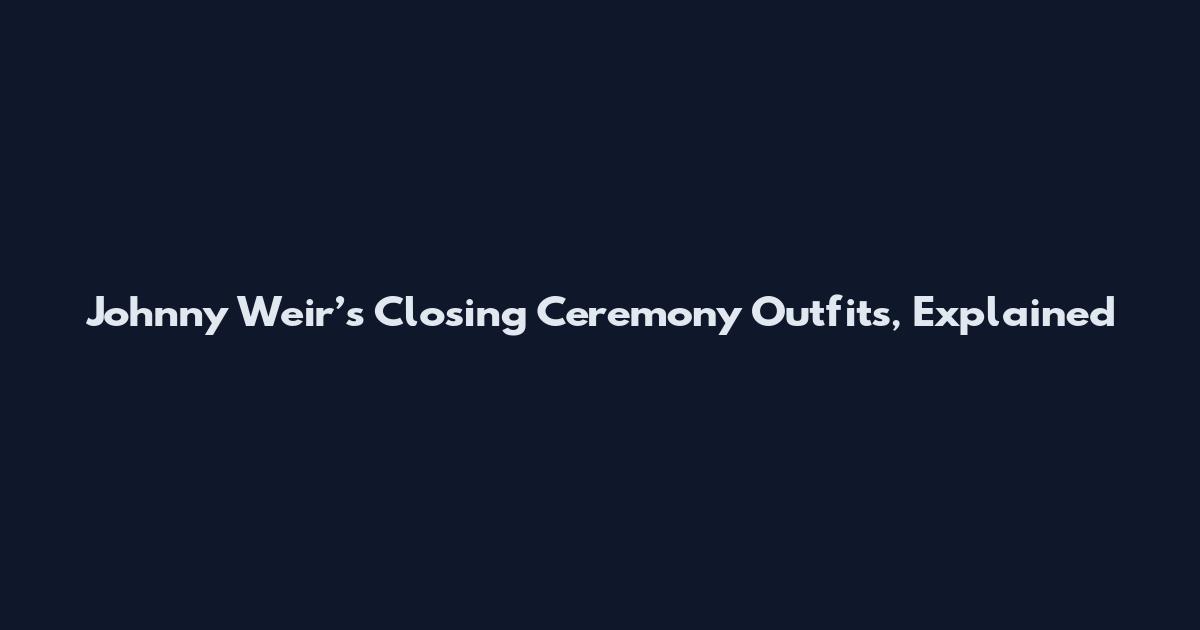 Johnny Weir’s Closing Ceremony Outfits, Explained