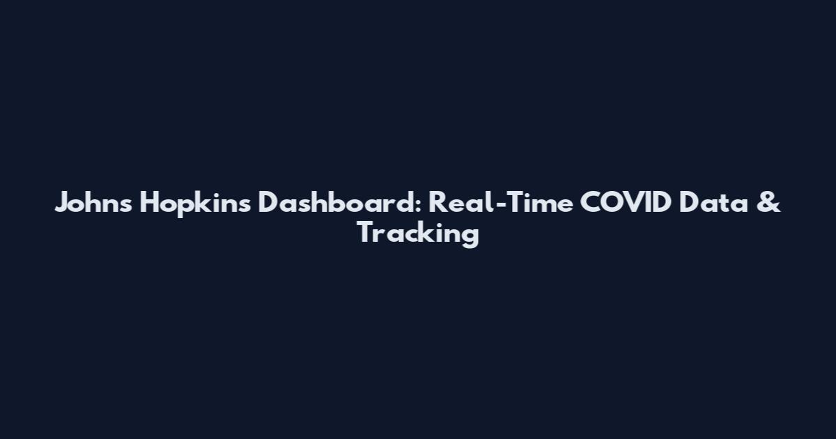 Johns Hopkins Dashboard: Real-Time COVID Data & Tracking
