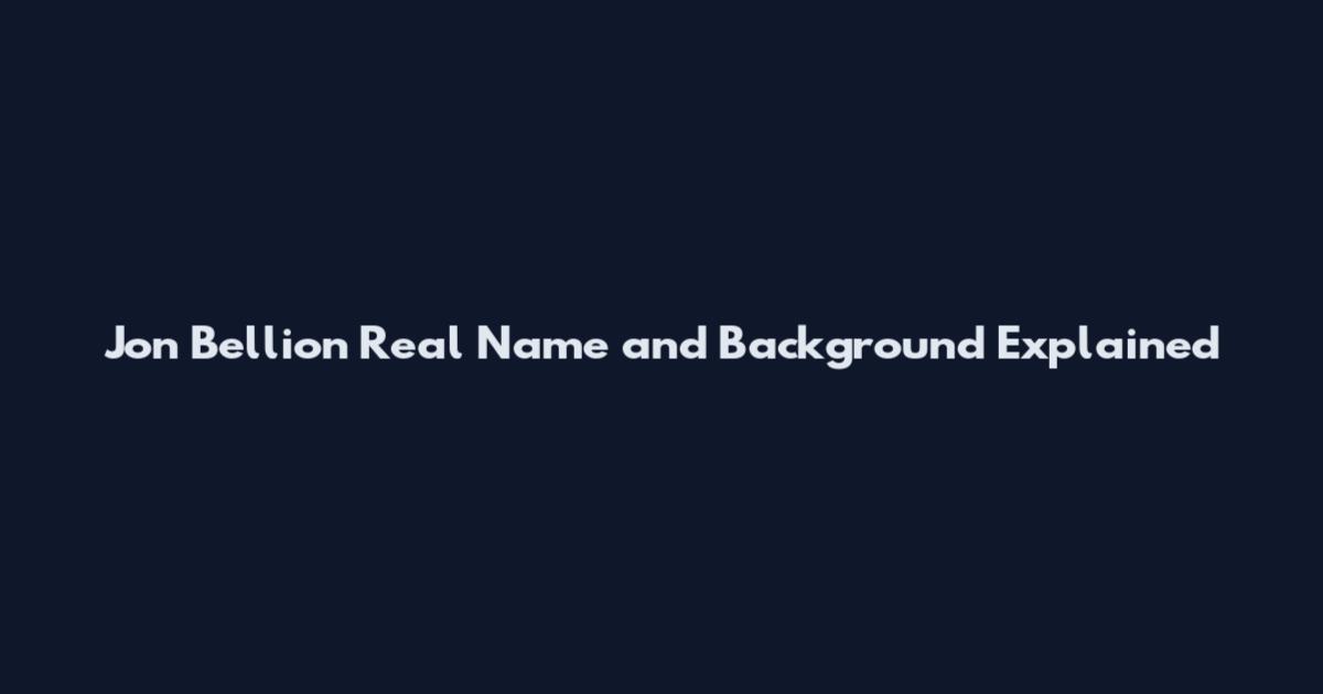 Jon Bellion Real Name and Background Explained