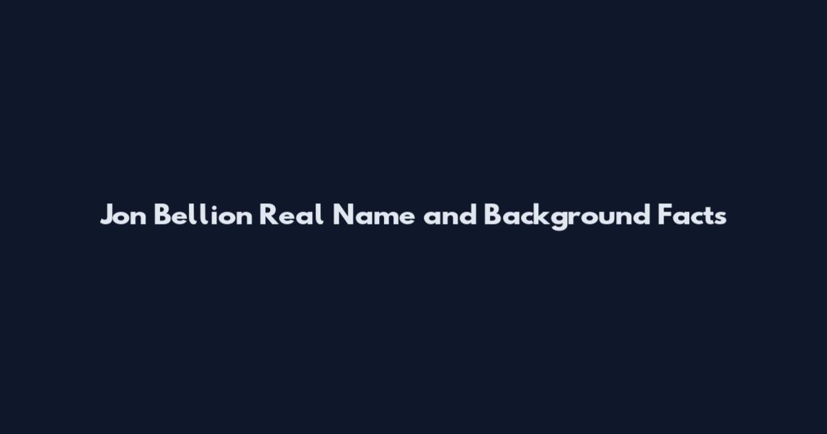 Jon Bellion Real Name and Background Facts