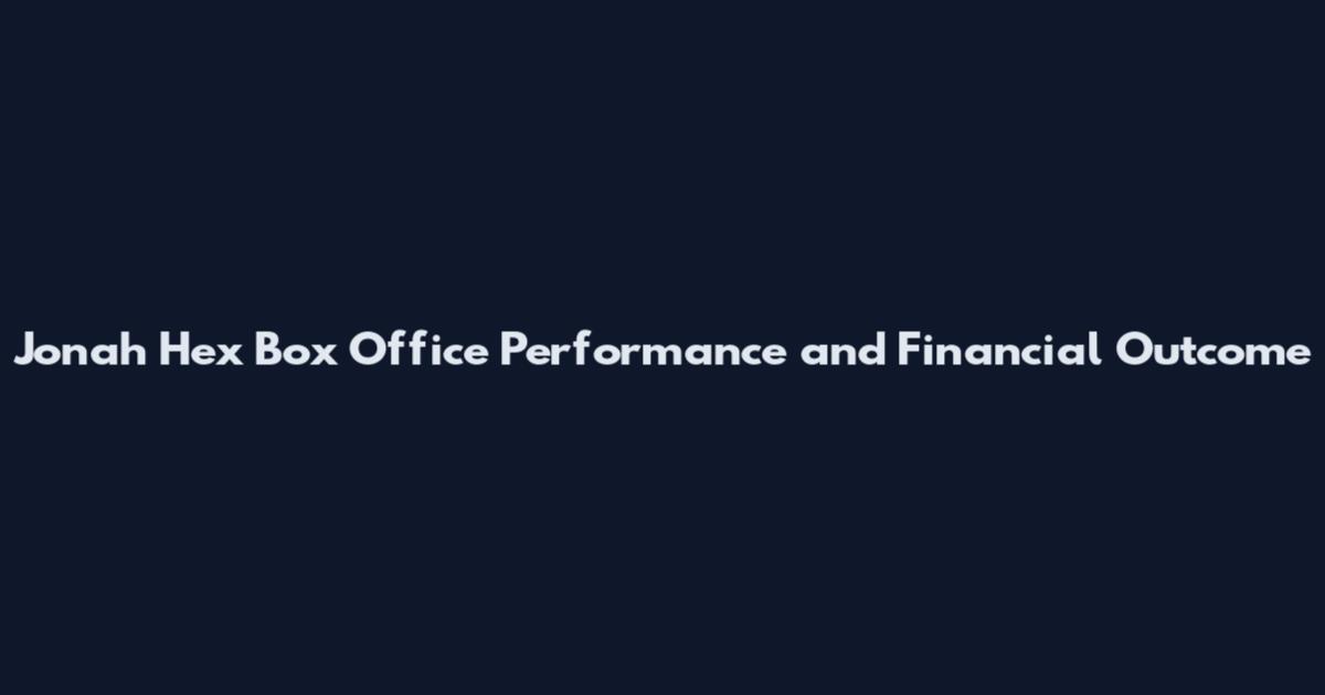 Jonah Hex Box Office Performance and Financial Outcome