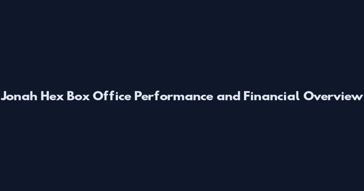 Jonah Hex Box Office Performance and Financial Overview