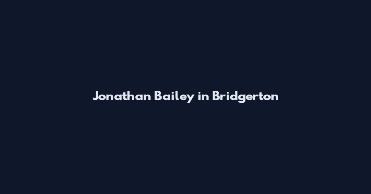 Jonathan Bailey in Bridgerton