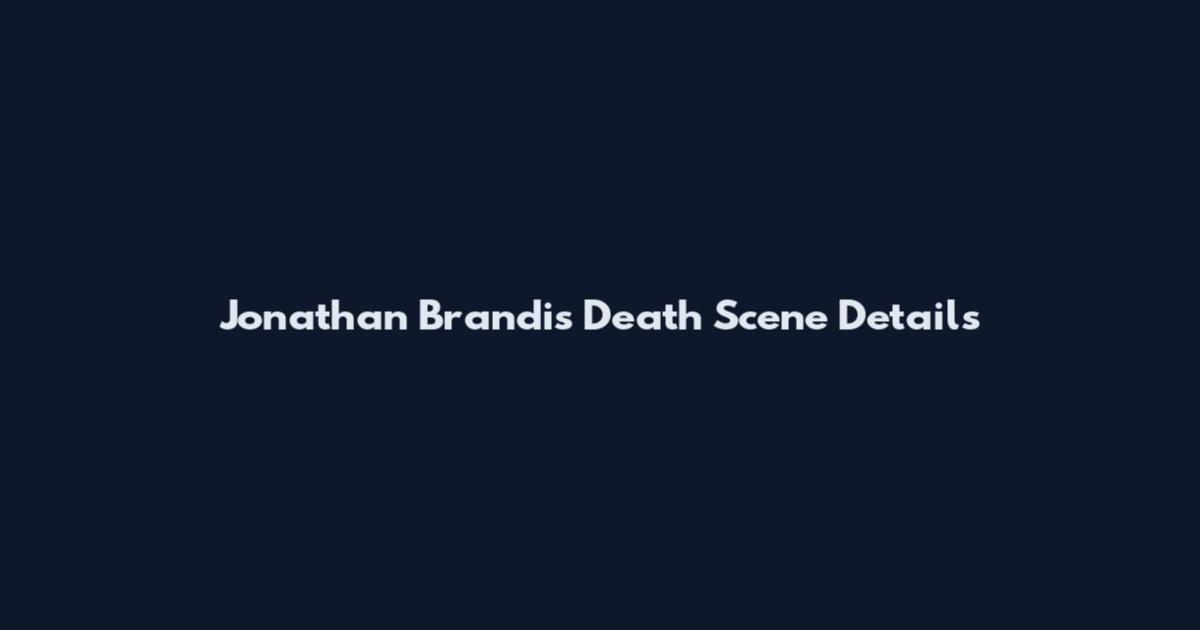 Jonathan Brandis Death Scene Details