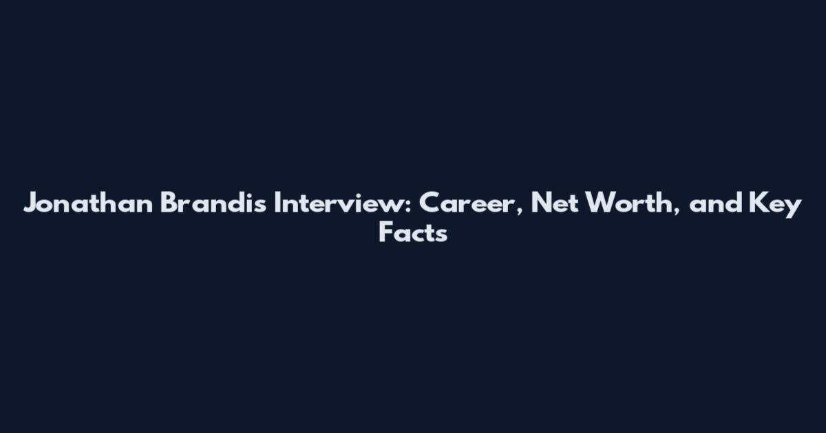 Jonathan Brandis Interview: Career, Net Worth, and Key Facts
