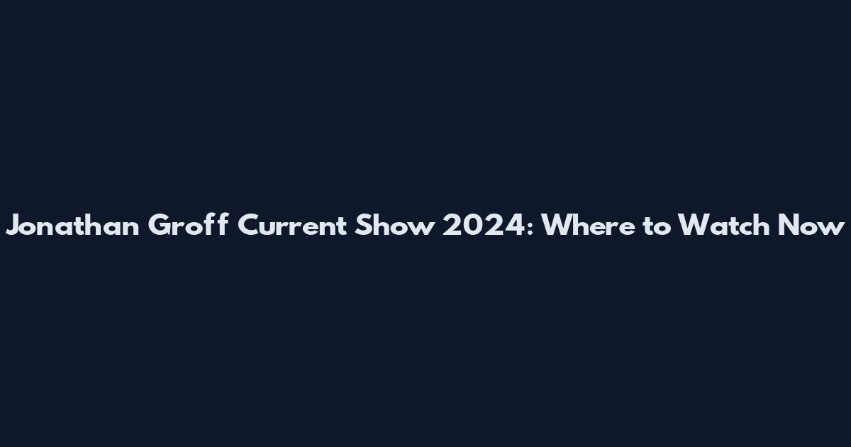 Jonathan Groff Current Show 2024: Where to Watch Now