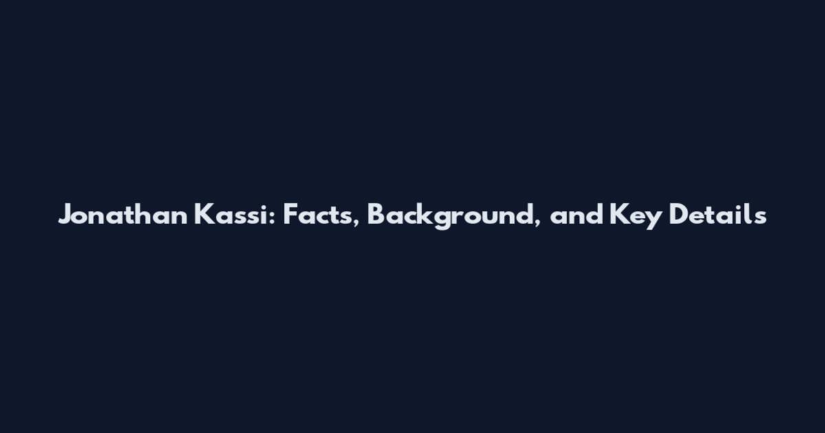 Jonathan Kassi: Facts, Background, and Key Details