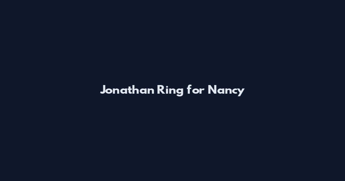 Jonathan Ring for Nancy