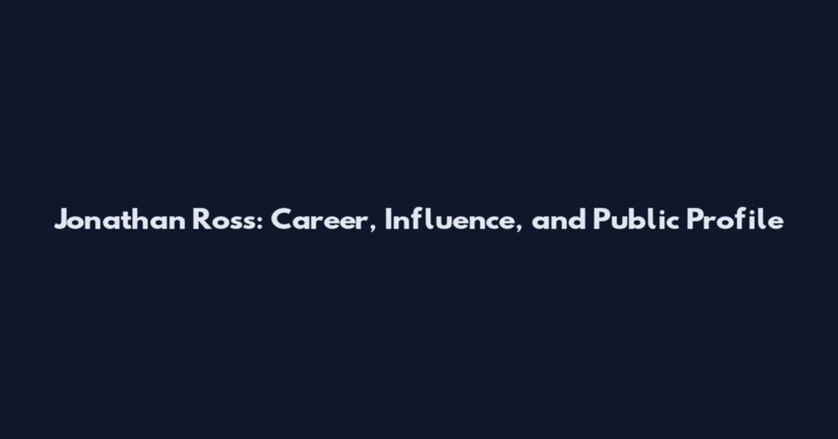 Jonathan Ross: Career, Influence, and Public Profile