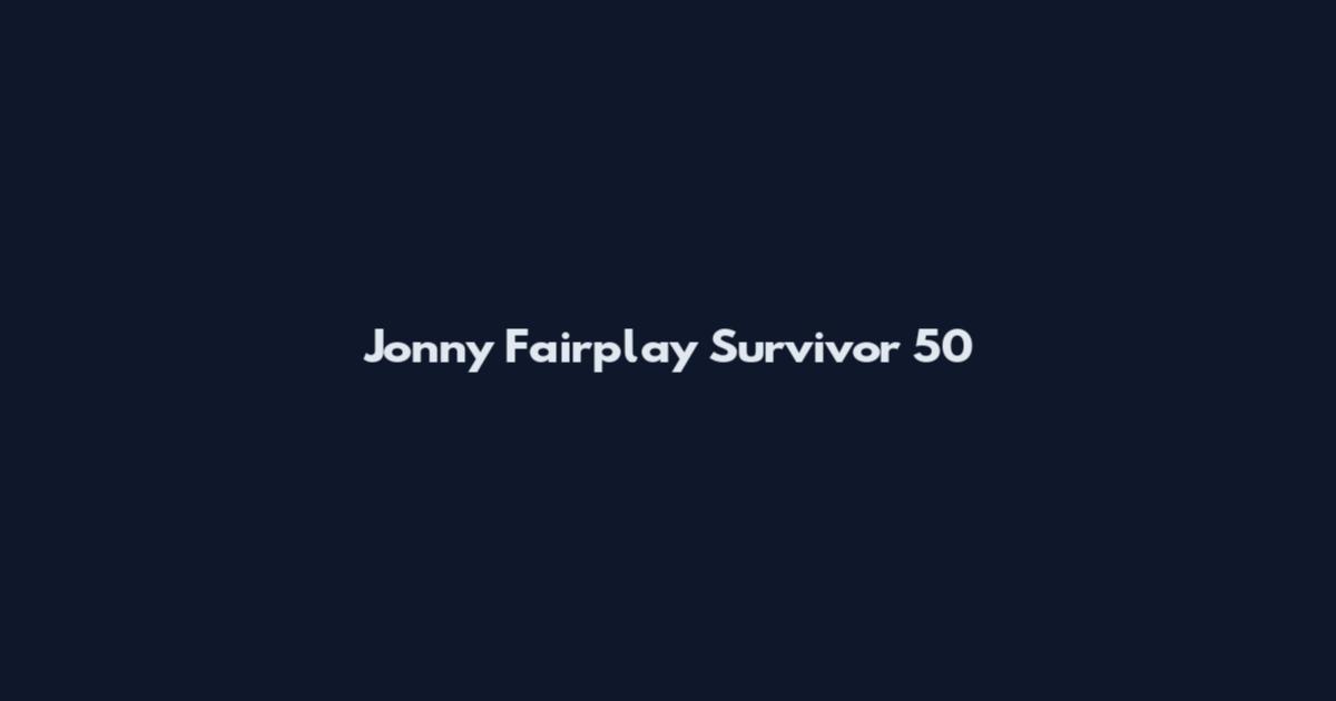 Jonny Fairplay Survivor 50