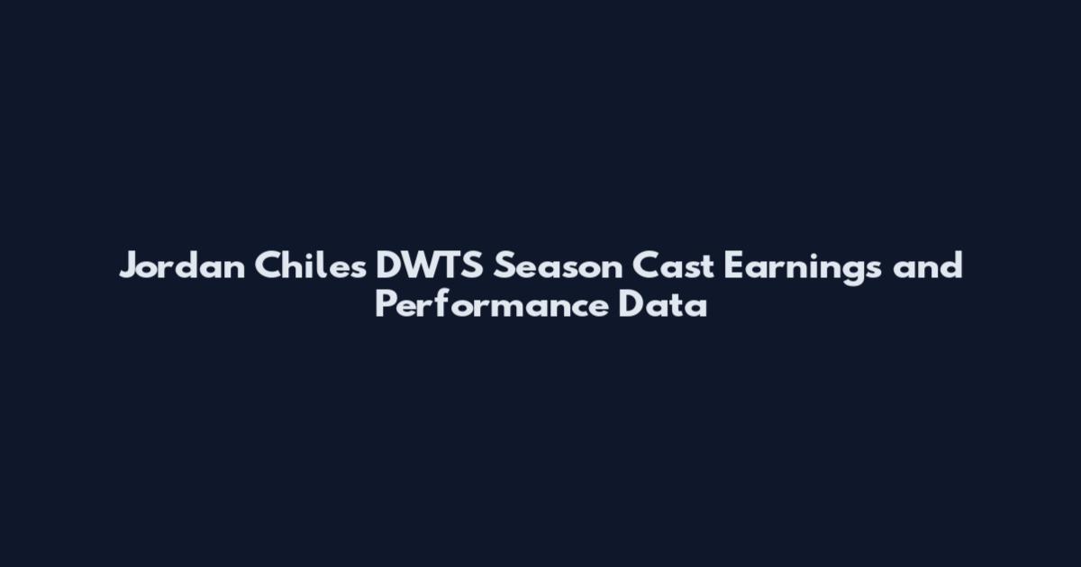 Jordan Chiles DWTS Season Cast Earnings and Performance Data