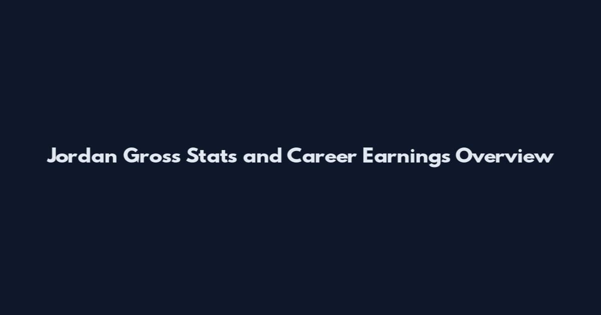 Jordan Gross Stats and Career Earnings Overview