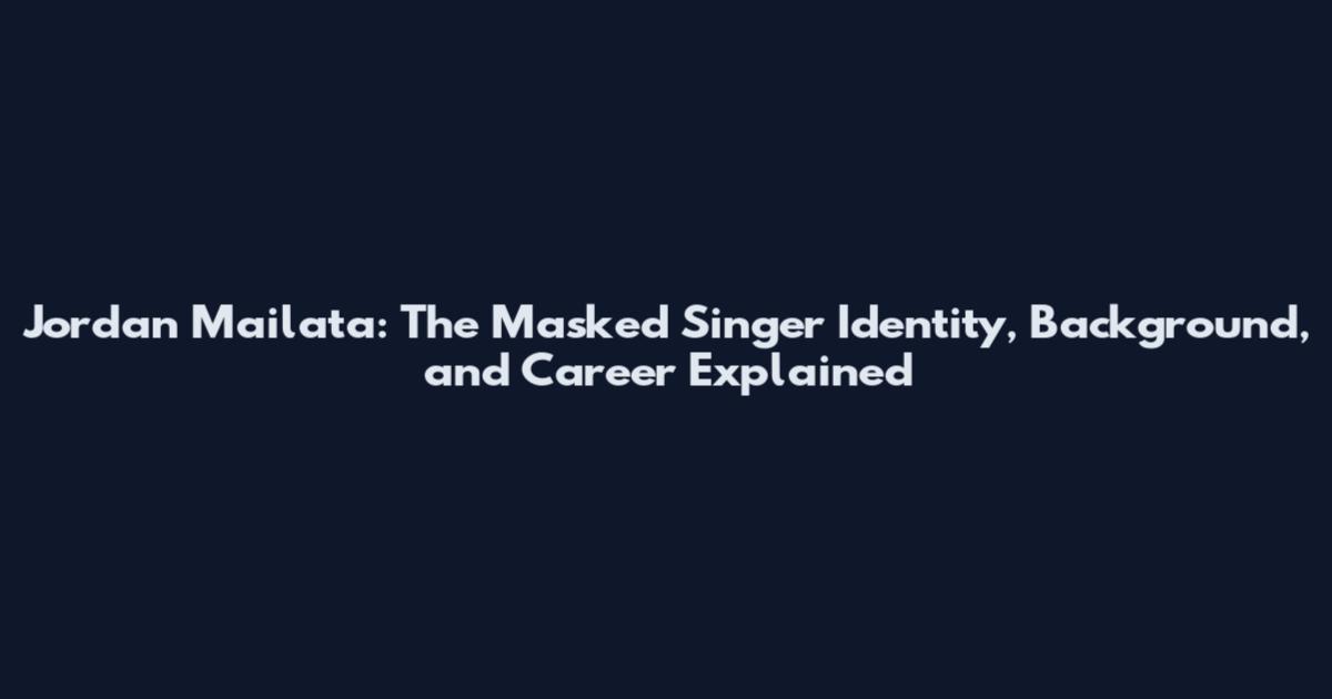 Jordan Mailata: The Masked Singer Identity, Background, and Career Explained