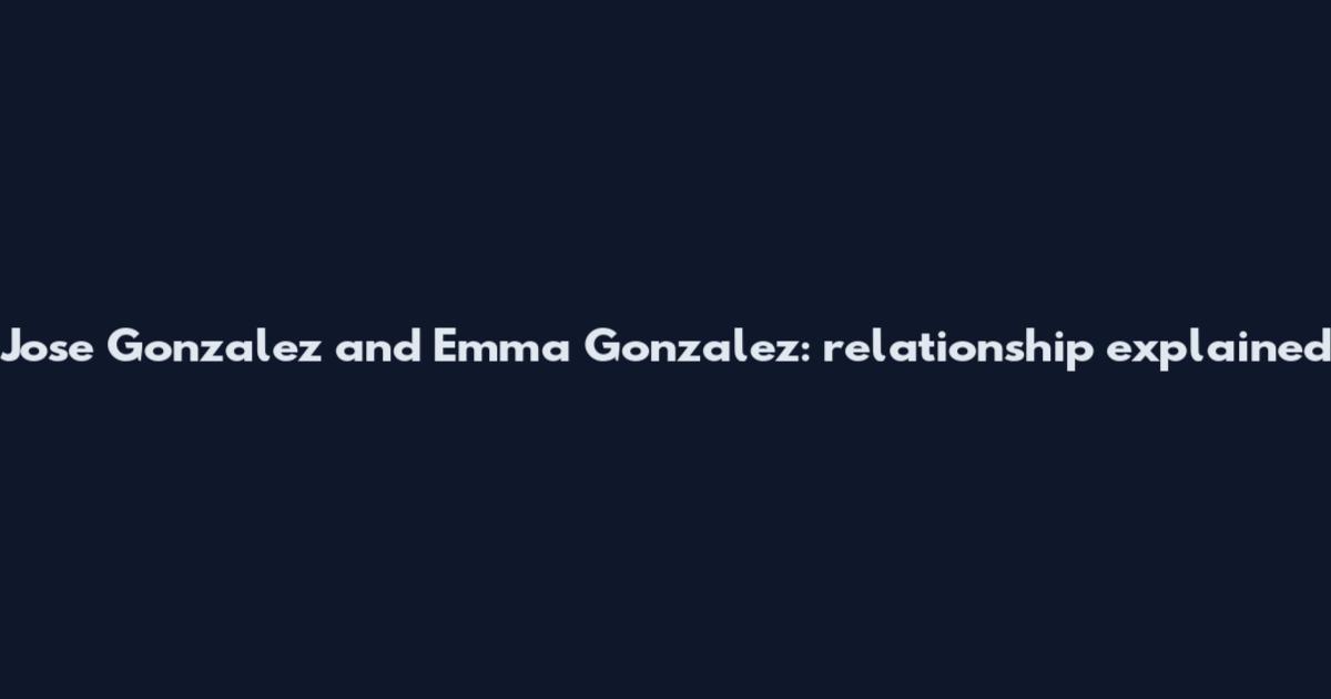 Jose Gonzalez and Emma Gonzalez: relationship explained