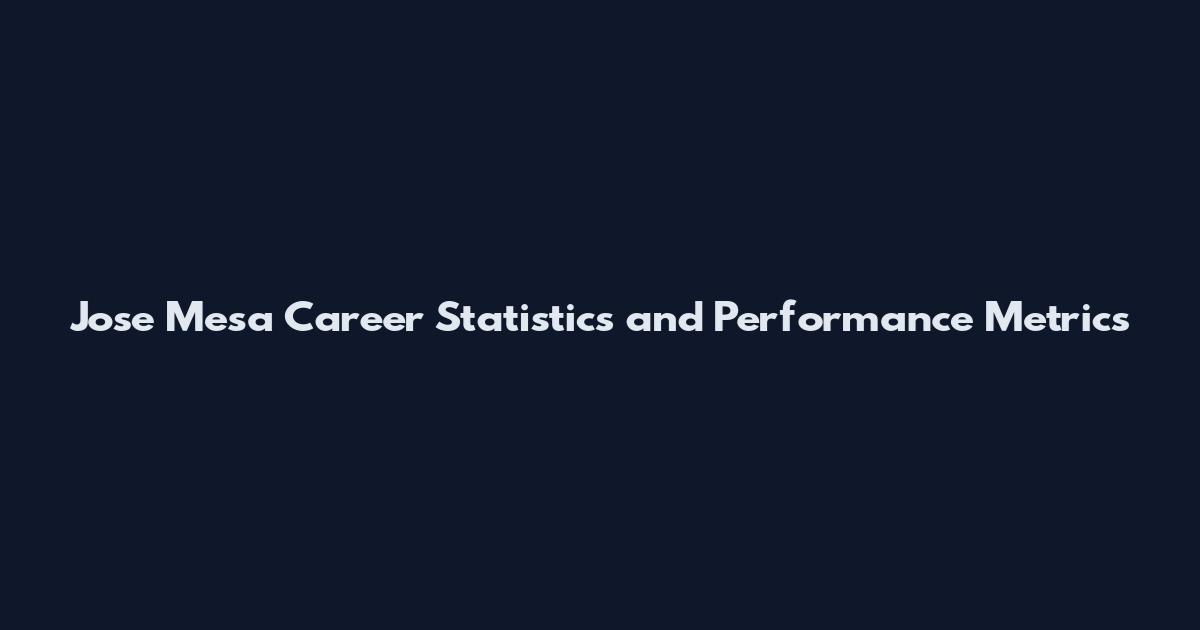 Jose Mesa Career Statistics and Performance Metrics